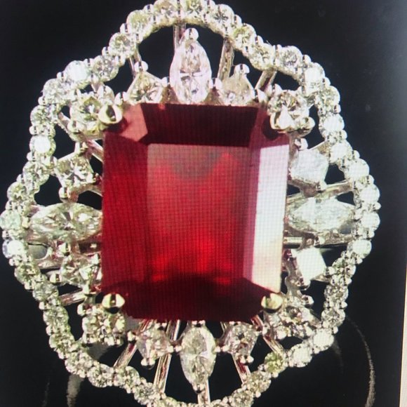 SOLD 14K Gold 9.64tcw. Ruby and Diamond Ring - Picture 6 of 17